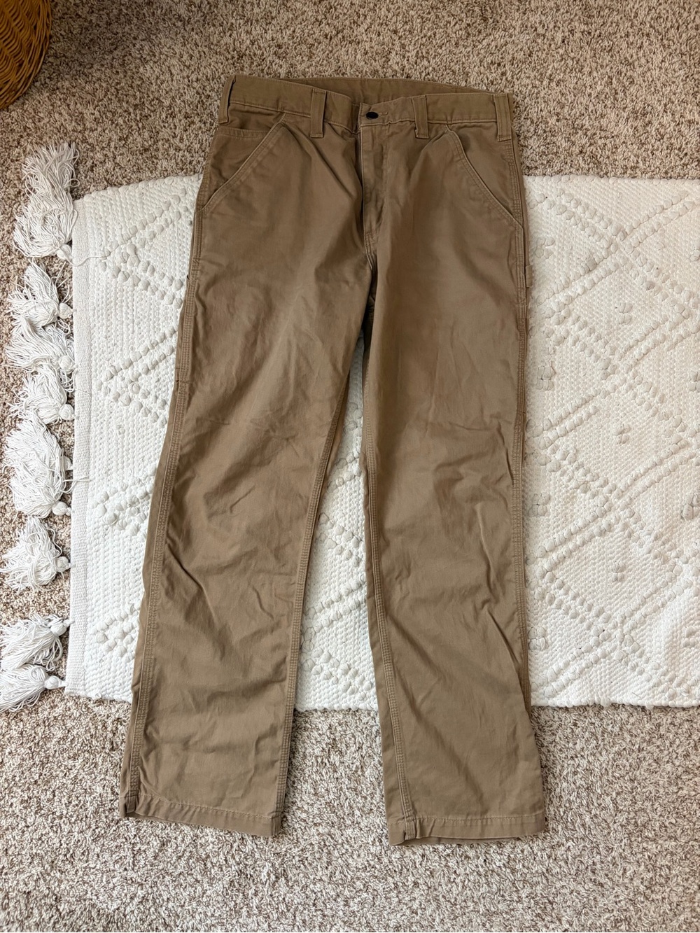 Carhartt Men's Khaki Utility Pants with Extra Pockets - Picture 3 of 6